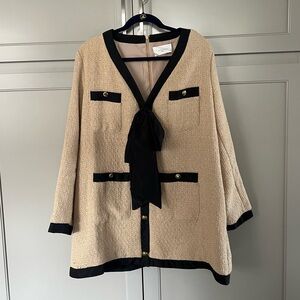 Pomander Place Tan and Black Mini Dress